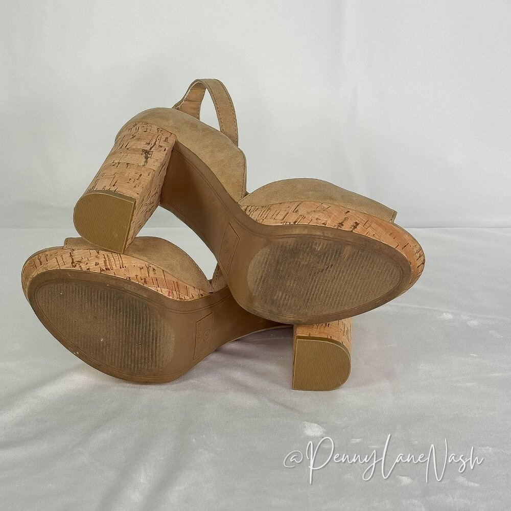 Sun + Stone Reeta Heeled Sandal Size 7 Sand Cork - Picture 7 of 11